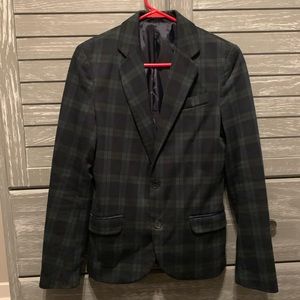 Zara Men’s Blackwatch Tartan Plaid Blazer